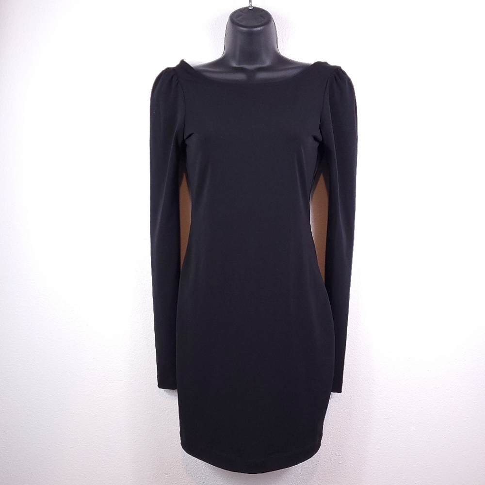 Elizabeth and James Black Round Neck Dress